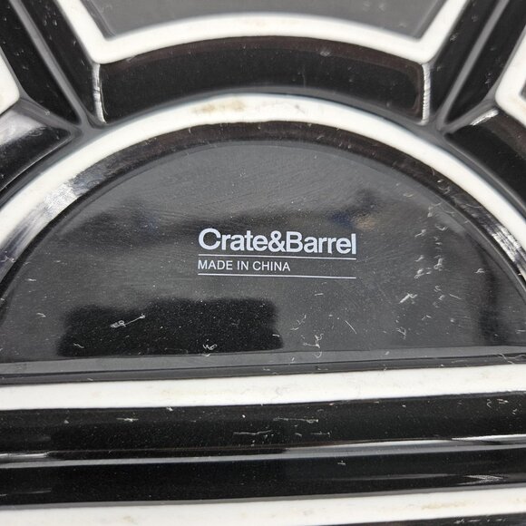 Crate and Barrel 5-Section Round Divided Serving Platter Appetizer Tray Chip Dip - Picture 5 of 7